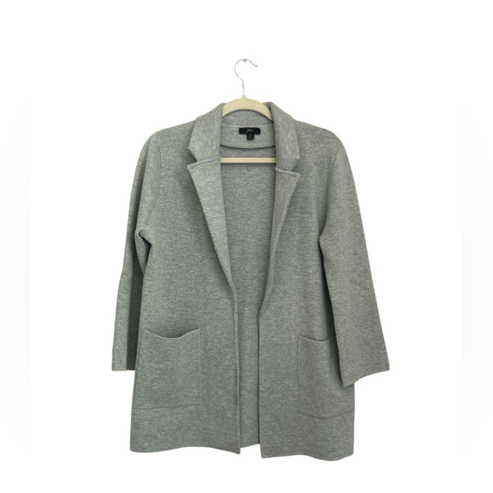 J.Crew Wool Blend Sophie Open Front Sweater Blazer Relaxed Fit Gray Size Small
